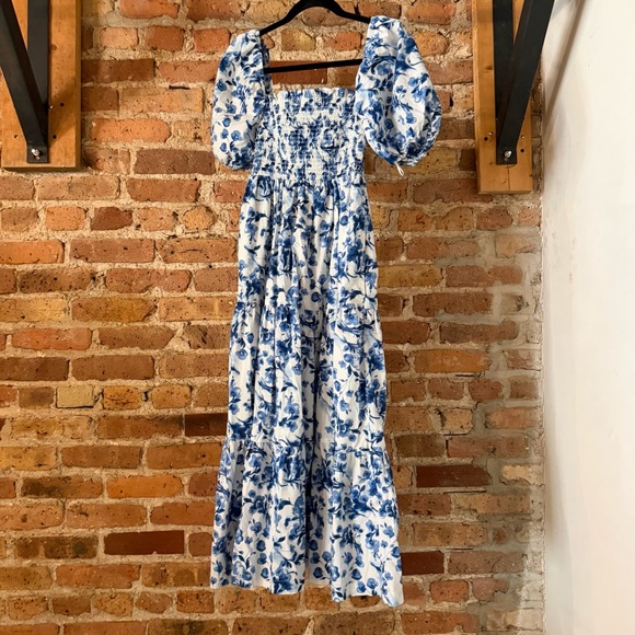 Abercrombie & Fitch Blue and White Floral Midi Dress - Picture 4 of 8